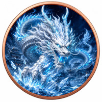 Pièce de monnaie en cuivre pur 999 de 1 oz, série Dragon en relief, édition collector UV 3D