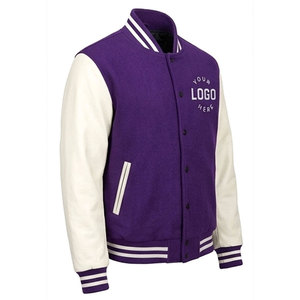 Chaqueta de Béisbol al Por Mayor a Precio de Fábrica, Chaqueta Bomber de Lana para Invierno, Logotipo Personalizado en la Parte Delantera, Chaqueta Varsity Reversible a Prueba de Viento para Hombre - Product Image 3