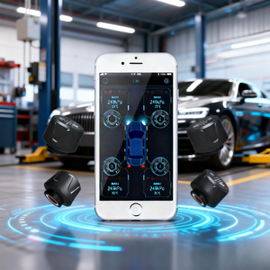 Sistema <span class=keywords><strong>de</strong></span> Monitoreo <span class=keywords><strong>de</strong></span> Presión <span class=keywords><strong>de</strong></span> Neumáticos TPMS con Aplicación Móvil Bluetooth, Compatible con Android/iOS, Herramienta <span class=keywords><strong>de</strong></span> Diagnóstico <span class=keywords><strong>de</strong></span> Neumáticos para Automóviles con Pantalla Móvil - Product Image 1
