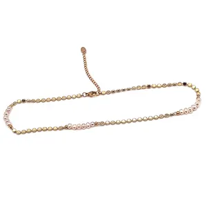 Collar hecho a mano con cuentas de perlas irregulares chapado en oro para mujer, conjunto de collar de perlas de agua dulce naturales reales cadena