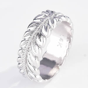 F681 <b>Rose</b> <b>Gold</b> Plated Leaf Pattern Alloy <b>Ring</b> Unisex Fashion Jewelry Gift For Women <b>Men</b> - Product Image 2