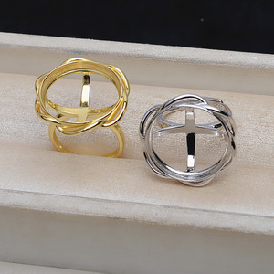 Ensemble d'accessoires DIY en argent S925 plaqué or 14 carats, perle de 25 mm, coquille de cheval, fond plat, pendentif pour boucles d'oreilles, support vide - Product Image 2
