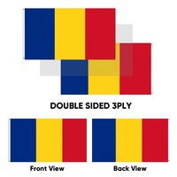 Vente en gros de drapeaux roumains en polyester 68D/100D de 3x5ft Personnaliser toutes les nations expédition rapide Fournisseur fiable livraison rapide