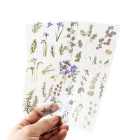 Ensemble d'autocollants transparents pour agenda et journal, motifs floraux saisonniers, pour journalisation, mise en page d'agenda et scrapbooking