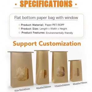 Sacs alimentaires en papier kraft rose personnalisés avec logo, pour pain, hamburgers, restauration rapide, biodégradables, à fond carré, vente en gros - Product Image 6