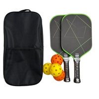 Raquette de pickleball en fibre de carbone économique, commande en gros, noyau en contreplaqué 7 plis, design simple pour les cours de PE et les activités de camp