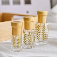 Flacon vide 3ML 6ML 10ML avec bâtonnet applicateur en feuille d'or pour huiles essentielles, flacon compte-gouttes en verre pour parfum, petit flacon vide