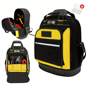 Tool Backpack 15-19 Pockets 200 Lb Capacity Multi Function Waterproof Yellow Tool Bag For Electrician Repair Work - Product Image 1