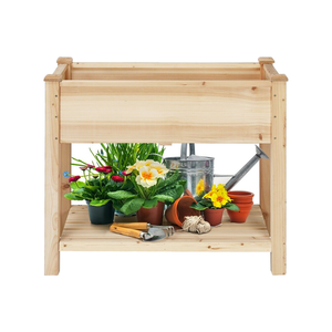 Boîte à fleurs en bois à double couche pour lit de jardin <span class=keywords><strong>surélevé</strong></span> à usage domestique en extérieur support pour plante à fleurs en forme de cube rouillé pour la décoration intérieure - Product Image 2