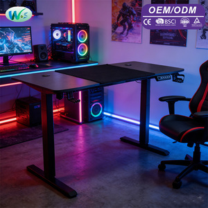 โต๊ะเกมมิ่งไฟฟ้าปรับระดับความสูงได้ พร้อมที่วางหูฟังและที่วางแก้ว รุ่น Ws4158 ขายส่ง - Product Image 1