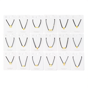 PULSERA Collier avec pendentif en fil noir en acier inoxydable doré, 12 pièces, fait main, minimaliste, à porter au quotidien, unisexe - Product Image 2