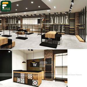 Étagère de présentation de vêtements de mode moderne, comptoir de vêtements, armoire à vêtements, meuble de magasin en verre - Product Image 4