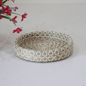 Mini bandeja redonda de algas marinas, bandeja portátil tejida a mano vietnamita para servir algas marinas para decoración del hogar, venta al por mayor de alta calidad - Product Image 3