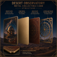 Carte de collection en métal personnalisée Série Observatoire du Désert Gravure laser 3D Impression HD Cadeau souvenir de luxe Vente en gros Usine OEM ODM