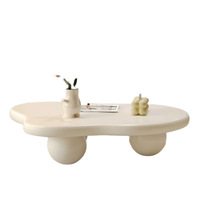 Table basse GEYUE Cloud de forme irrégulière, table d'appoint simple en bois pour salon, idéale pour les petits espaces