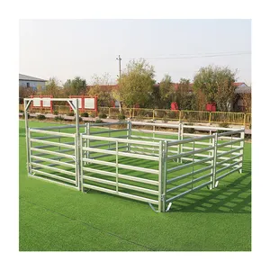 China Herstellung liefern Corral Paneele schöne Hürden UK Markt 0,97x1,8 m 2,4 m Länge tragbare 6 Schienen Schaf Ziege Corral Paneele