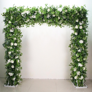 Arco Floreale Personalizzato per Matrimoni, Arco Quadrato con Fiori Artificiali di Rose Bianche in Seta per Eventi e Design Floreale - Product Image 6