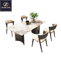 Italienischer Luxus-Naturmarmortisch Hochwertiges Villendesign Restaurant Blauer Jade-Marmortisch