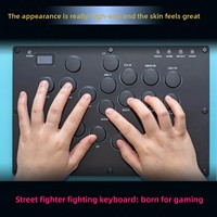 Hitbox Deluxe Edition Mechanical Gaming Keyboard with RGB Backlit PS5 Fighting-Style Joystick Large Size 16 Tactile Keycaps