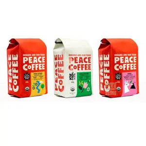 Oem Custom Prijs Verpakking Arabica Java Geroosterde Caffe Bonen Vierkante Pouch Ijs Koffie Eiwit Instant Poeder Drankje Verpakking Zak