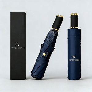 Sombrilla Plegable de 3 Secciones, Portátil, Resistente a los Rayos UV, Mini Paraguas Plegable de Mano con Logotipo Personalizado, Regalos Promocionales - Product Image 1