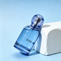 Flacon de parfum en verre de luxe avec vaporisateur, design couleur personnalisé, impression de logo par sérigraphie
