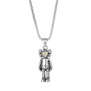 Trendy <b>Men</b> Boy Fashion Jewelry Stainless Steel Hip Hop Pendant Punk Clown Pendant <b>Necklace</b> - Product Image 1