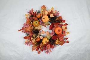 24 pouces Citrouille Feuille d'érable Couronne d'automne Thanksgiving Harvest Festival Couronne d'automne - Product Image 3