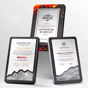 Placa de Cristal Grabada con Diseño de Pico de Montaña y Olas del Mar en Mármol y Metal de Lujo, Premios para Competencias de Artesanía - Product Image 5