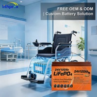 Batterie de remplacement pour fauteuil roulant 24V120AH 2.88KWh Cellule LFP Grade A BMS intelligent Large plage de température pour scooter et aide à la mobilité CE UL