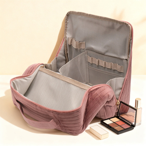 Borsa da Viaggio in Velluto Trapuntato con Manica per Trolley, Grande Capacità, per Cosmetici e Viaggi d'Affari - Product Image 4