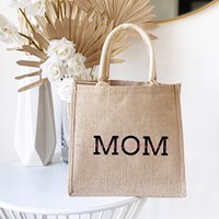 Sac fourre-tout en jute et lin personnalisé avec logo, style rétro vintage, idéal pour mariage, demoiselle d'honneur, shopping ou cadeau - Vente en gros