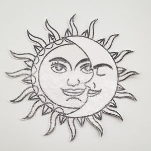 Высококачественный небольшой дизайн MOQ солнце и луна патч с блестками, вышивка, цветочные патчи для одежды - Product Image 6