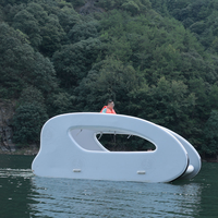 Bateau-maison flottant gonflable personnalisé avec logo d'usine, plusieurs tailles disponibles, cabine flottante gonflable pour complexe hôtelier aquatique