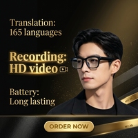 Lunettes Intelligentes IA Nouveau Modèle Direct Fabricant Caméra HD 8MP Commande par Bouton Tactile Batterie 290mAh Multifonctionnelles pour
