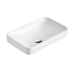 Vasque de salle de bain rectangulaire en céramique blanche haut de gamme, directement de l'usine, sans robinet inclus - Product Image 5