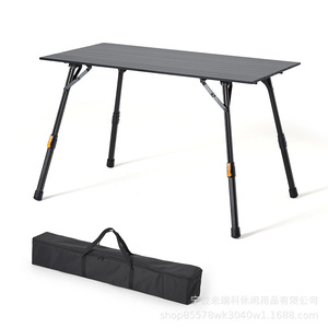Table pliable en alliage d'aluminium 95x52x41-60cm, réglage de la hauteur en continu, utilisation en extérieur - Product Image 5