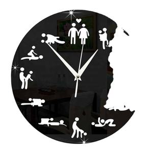 <span class=keywords><strong>Horloge</strong></span> murale moderne silencieuse en forme de cœur, cadeau de mariage, décoration murale pour chambre à coucher, design moderne, position sexuelle, silencieuse - Product Image 4