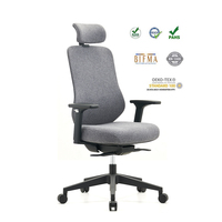 Chaises de bureau exécutives ergonomiques modernes pour bureaux partagés, avec dossier en tissu maillé et base en nylon, pivotantes