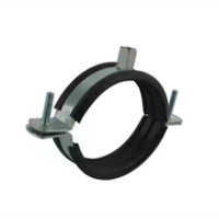 Collier de serrage pour tuyau à fixation circulaire fendue, en acier noir poli, avec revêtement en caoutchouc EPDM, taille personnalisée, connectivité à bride, TJTC