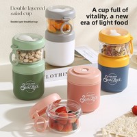 Tasse à petit-déjeuner isotherme en acier inoxydable avec couvercle et cuillère, anti-fuite, pour flocons d'avoine, céréales, yaourt, portable pour la maison et le bureau