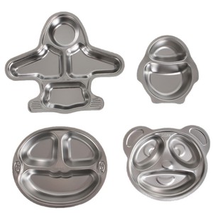 <span class=keywords><strong>Plato</strong></span> Infantil Dividido de Acero Inoxidable 304 con Diseño de Dibujos Animados, Bandeja de Cena para Niños con 3 <span class=keywords><strong>Compartimentos</strong></span> para Guardería, Escuela y Cantina - Product Image 1