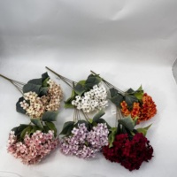 5 Tangkai Buket Hydrangea Buatan dari Sutra, Bunga Hydrangea Palsu Multi Warna untuk Dekorasi Pernikahan, Rumah, dan Pesta