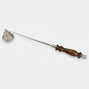 Eco-Friendly Luxury Polished Metal <b>Candle</b> Snuffer Long Handle Wooden Covering Bell Extinguisher for Taper Pillar <b>Candles</b> - Product Image 1