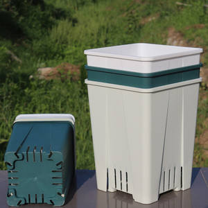 Pot de fleur carré contrôle des racines respirant saison de <span class=keywords><strong>la</strong></span> <span class=keywords><strong>lune</strong></span> haute base épaissie en plastique plantation résine de racine non pourrie grande - Product Image 2