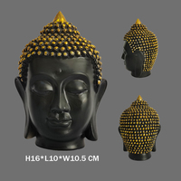 Statue de tête de bouddha en Bronze Antique personnalisée Religion artisanat en résine pour la maison et la décoration murale Figurine de bouddhisme ancien
