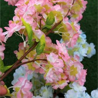 Branche d'arbre à fleurs de cerisier artificielles, décoration de mariage, mur intérieur de salon, fausse vigne