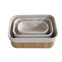 Panier de rangement en bambou tressé écologique Bobai Vintage - Organisateur multifonctionnel pour la maison et le bureau