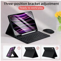 Étui pour iPad 11e et 10e génération avec clavier, 7 couleurs, rétroéclairé, clavier folio sans fil détachable, support pour stylet pour iPad