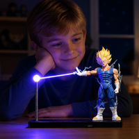 Lampe de Nuit LED Kamehameha Wave Goku Anime Action Figure, Modèle de Table avec Base, Effet Éclatement d'Énergie Magnétique, Boîte Cadeau Colorée
